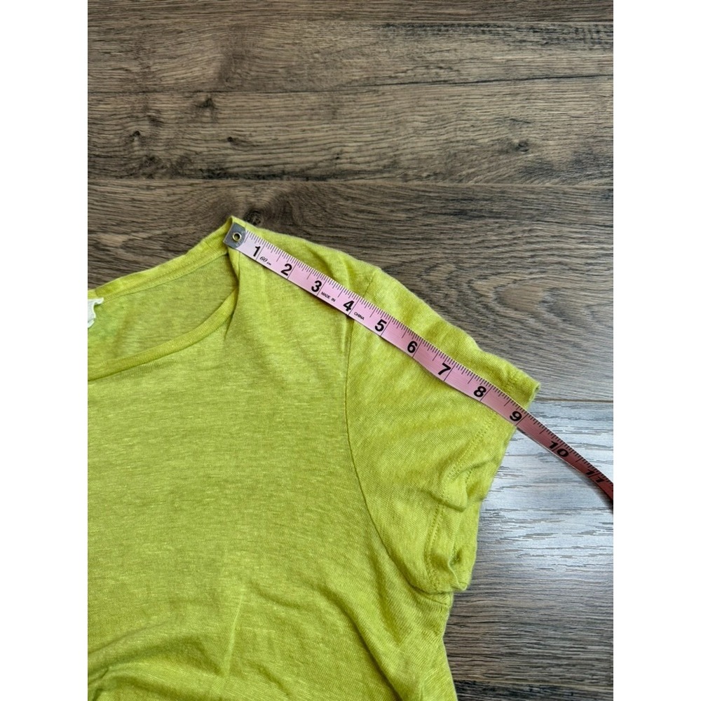 EUC Womens Andrea Jovine 100% linen green twist front short sleeve shirt‎ size M - Picture 6 of 7